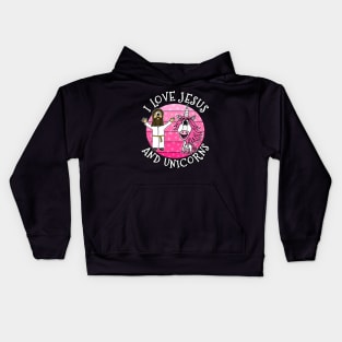 I Love Jesus and Unicorns Christian Unicorn Funny Kids Hoodie